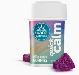 Wana Optimals Quick Calm Bliss Berry 1mg THC:10mg CBD:10mg CBG Gummies by Wana Edibles