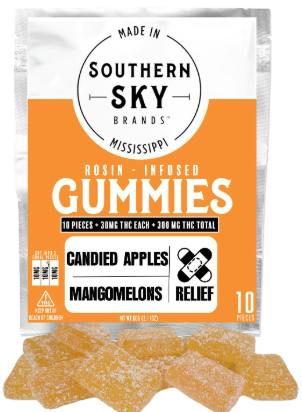MangoMelons x Candied Apples Rosin Gummies | 300mg | 10ct | 30mg/ea by Southern Sky Brands