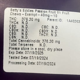 Betty's Eddies | Smashin Passion Chews | 10 x 40mg