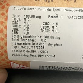 Bubby's Baked | Pumpkin Bites | 5 x 40mg