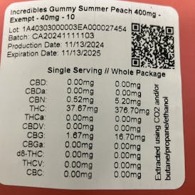 Incredibles | Summer Peach Gummies | 10 x 40mg