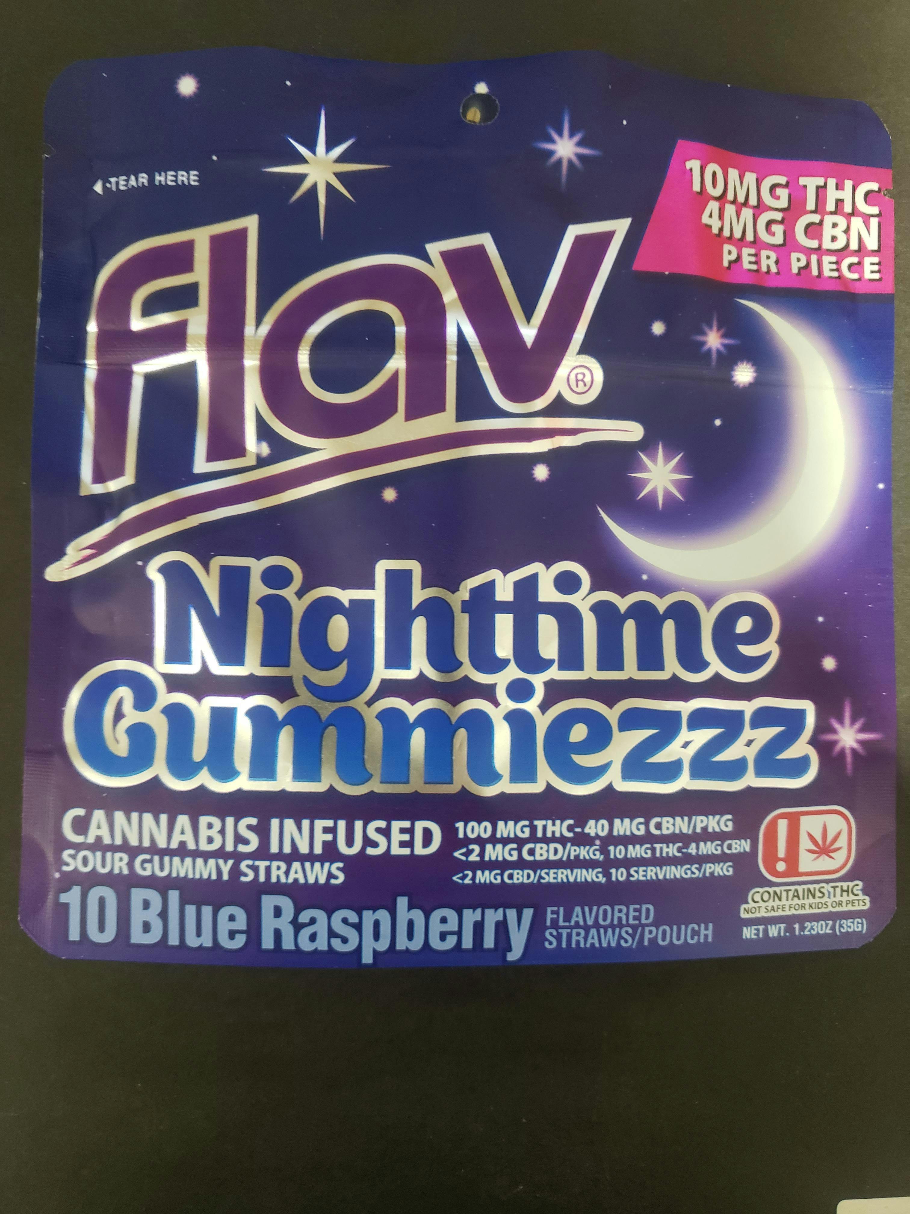 Flav Nighttime Gummiezzz - Blue Raspberry - 100mg THC : 40mg CBN