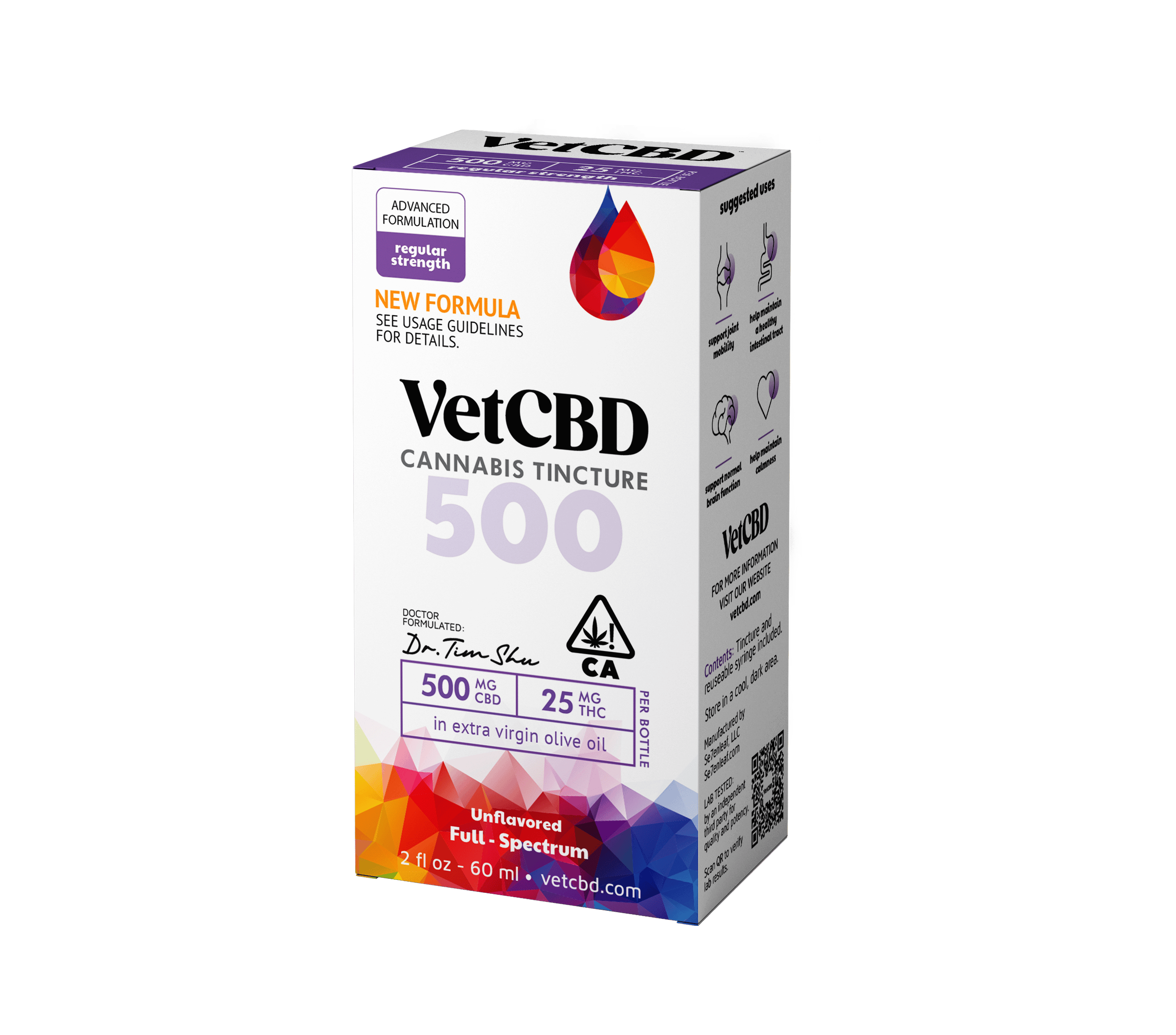 VetCBD, Regular Strength 20:1 Tincture, 500mg, 2oz