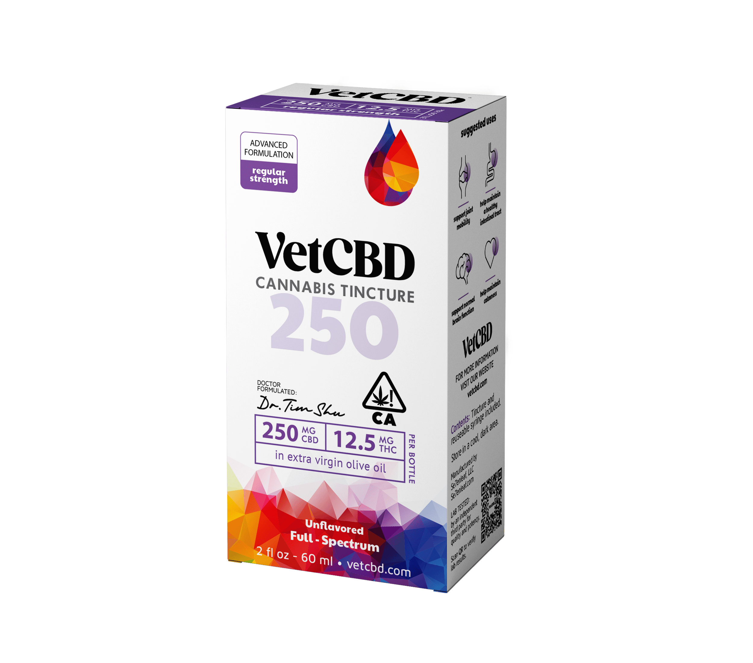 VetCBD, Regular Strength 20:1 Tincture, 250mg, 2oz