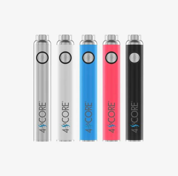 4Score 650 mAh Adjustable 510 Thread Battery w/ Dual Charging Port | Silver