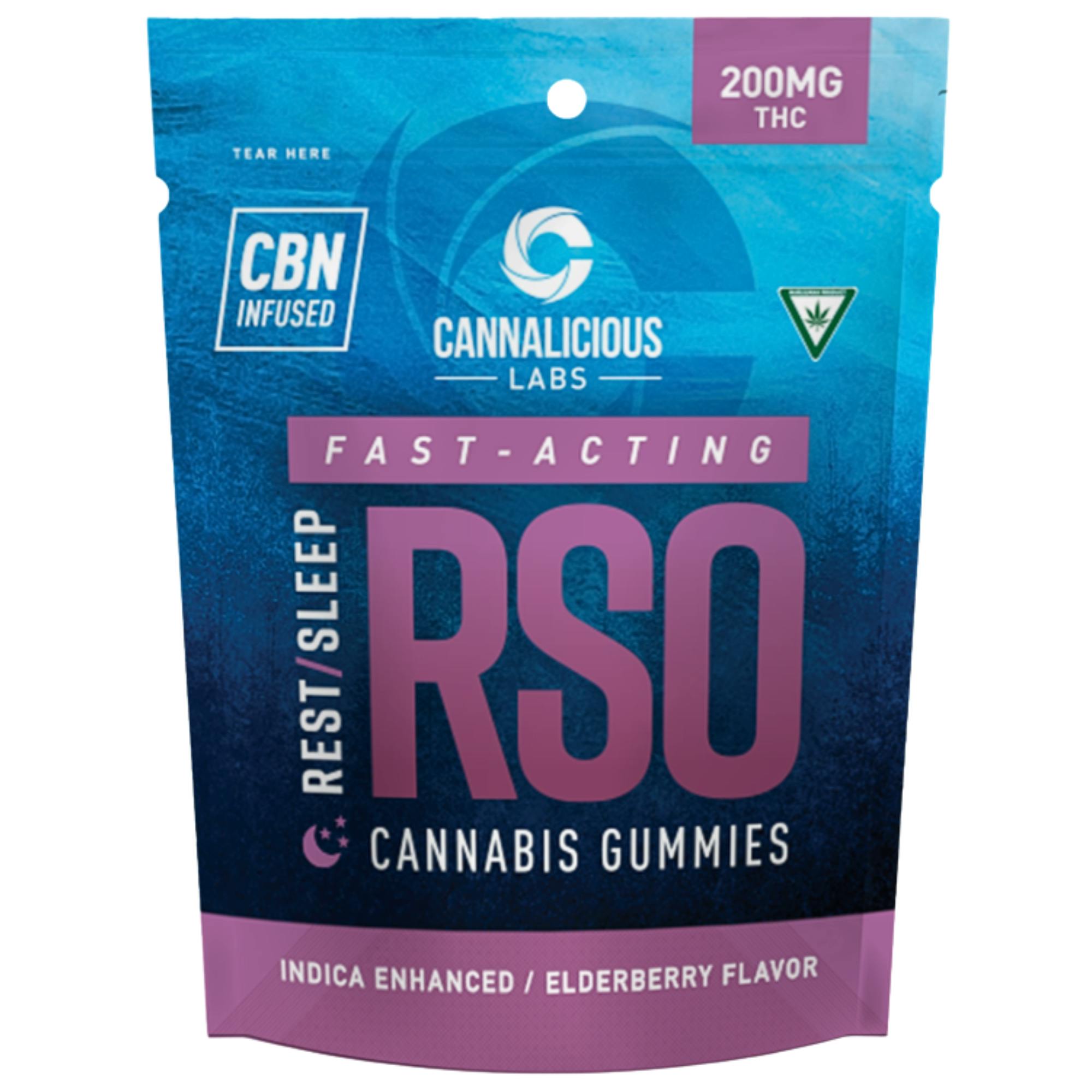 CANNALICIOUS | RSO GUMMY | 200 MG | ELDERBERRY | REST