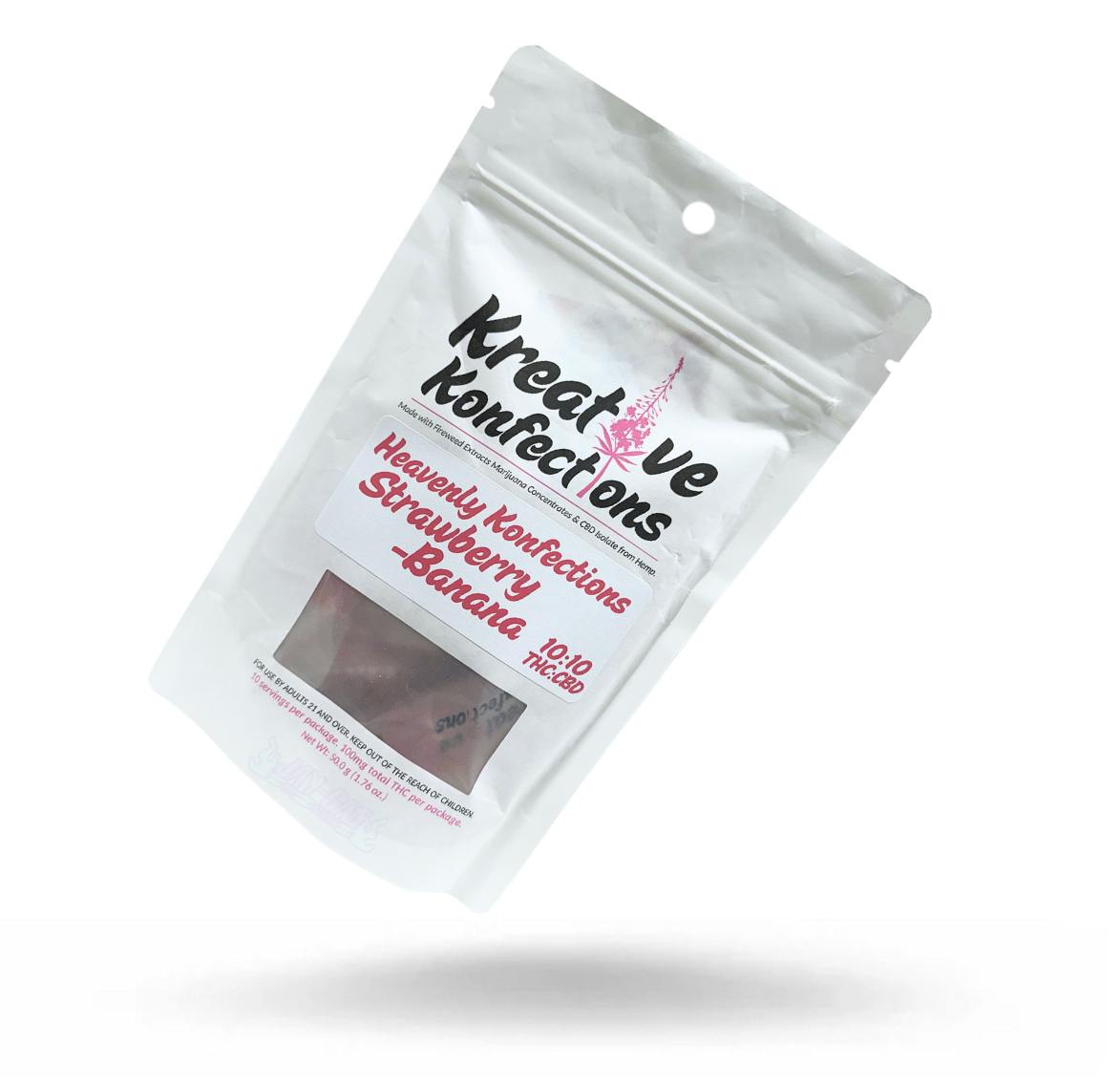 100mg Strawberry Banana Soft Chews by KREATIVE KONFECTIONS