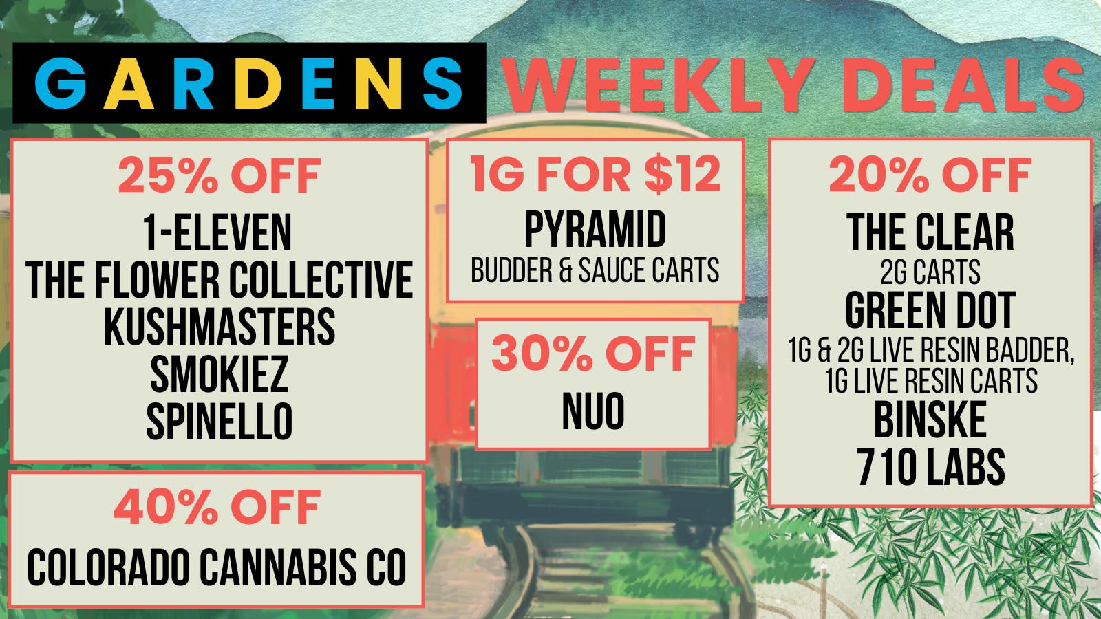 Weekly Deals May 7th - 14th at Morrison Gardens - Denver | Weedmaps