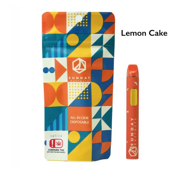 Lemon Cake | Live Resin Disposable | 2g by Sunday Extracts
