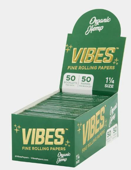 Vibes Organic Hemp Rolling Papers (green)