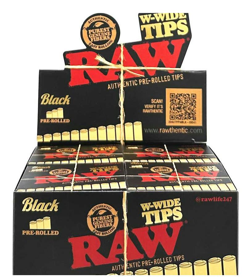 Raw Black Wide TIPS 18-pack box