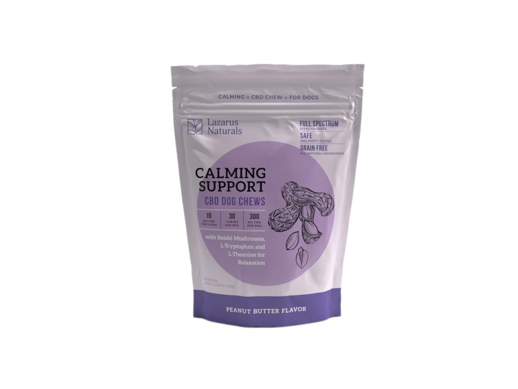 Lazarus CBD Pet Dog Treats Calm + Vitality Peanut Butter Mushroom