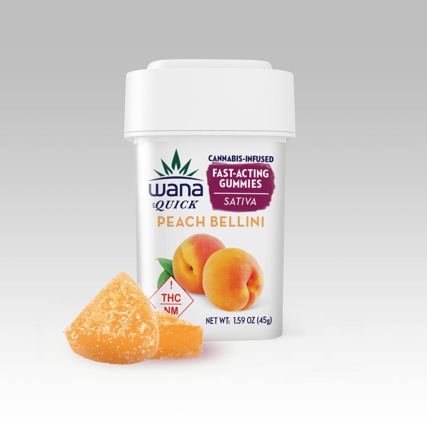 Peach Bellini - Sativa Quick Gummies [100mg] by Wana Edibles