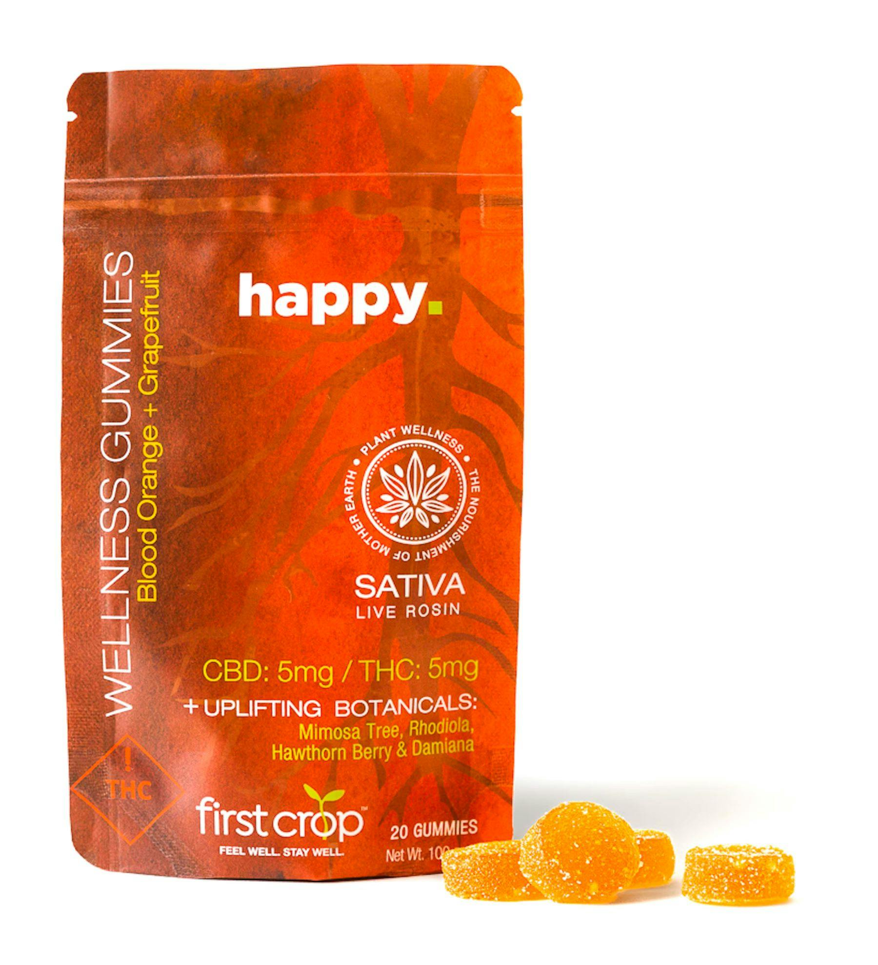 Happy Blood Orange Gummies | Gummies | 20pk | 5mg/ea