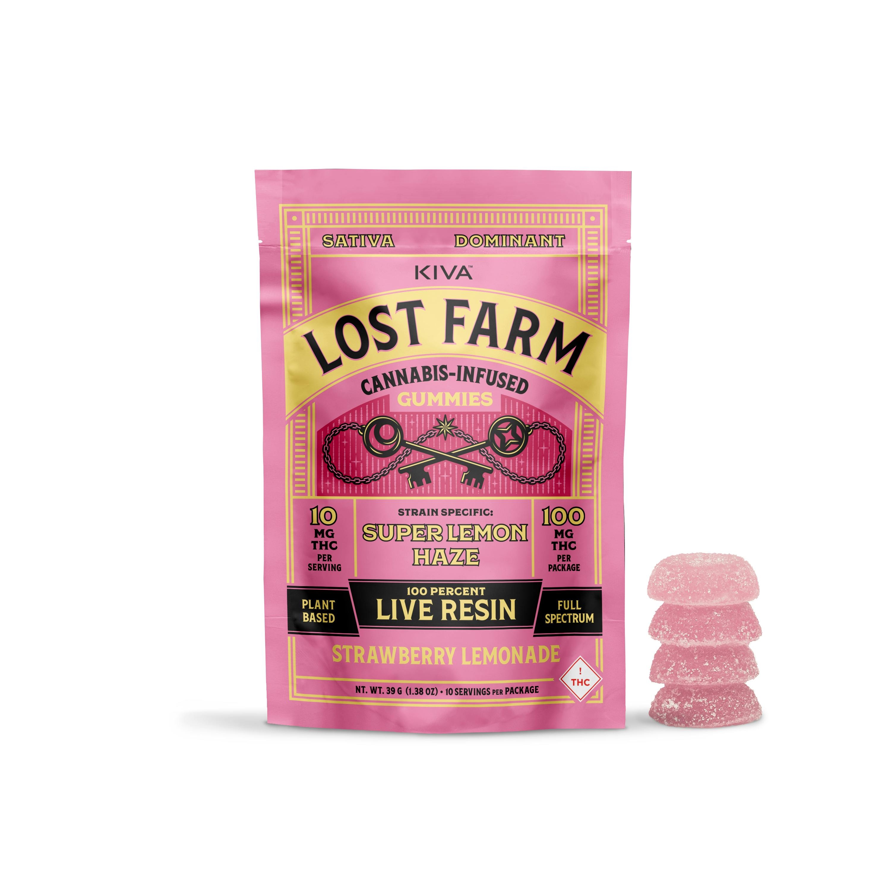 Strawberry Lemonade 'Super Lemon Haze' Gummies | 100mg | 10ct | 10mg/ea