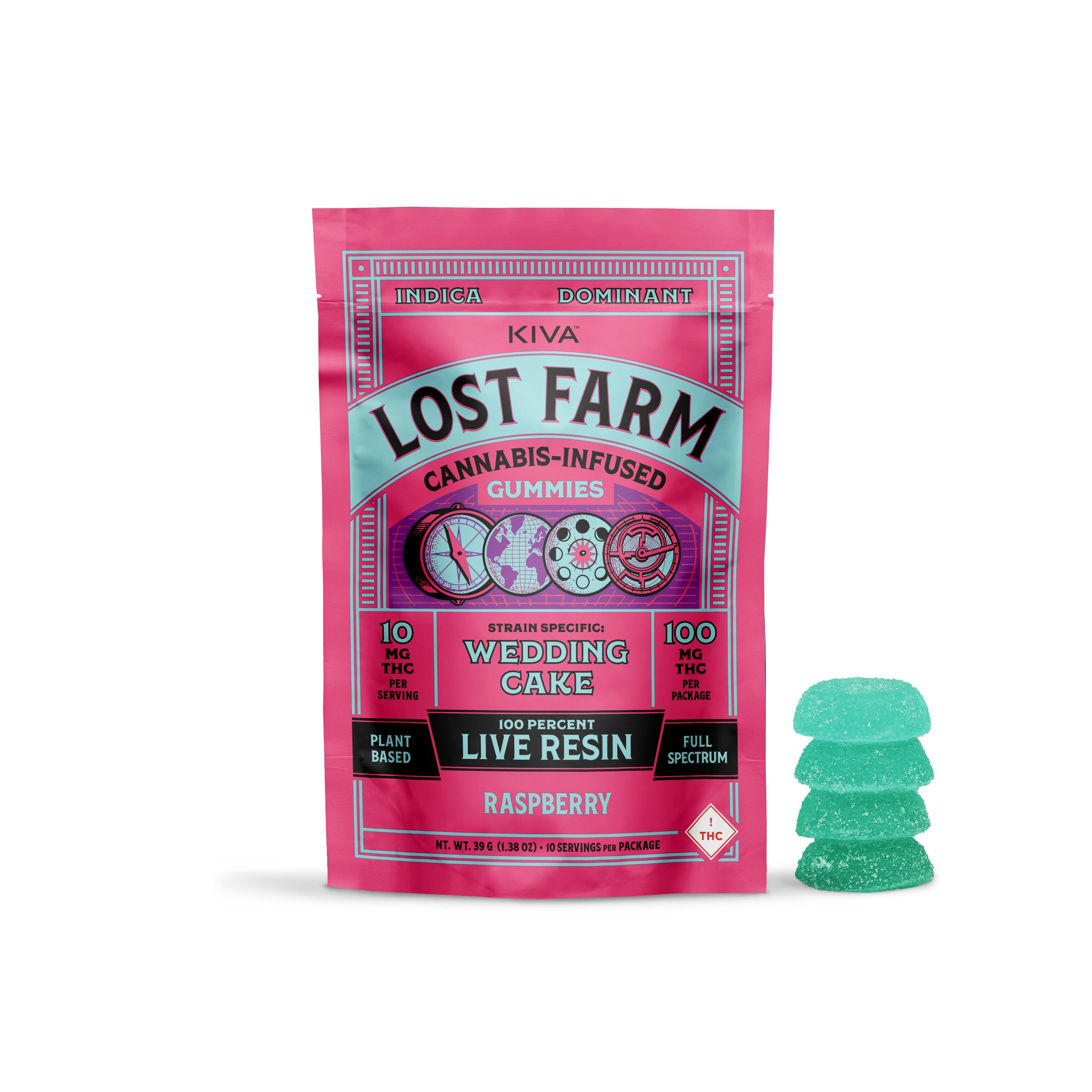 Raspberry 'Wedding Cake' Live Resin Gummies | 100mg | 10ct | 10mg/ea