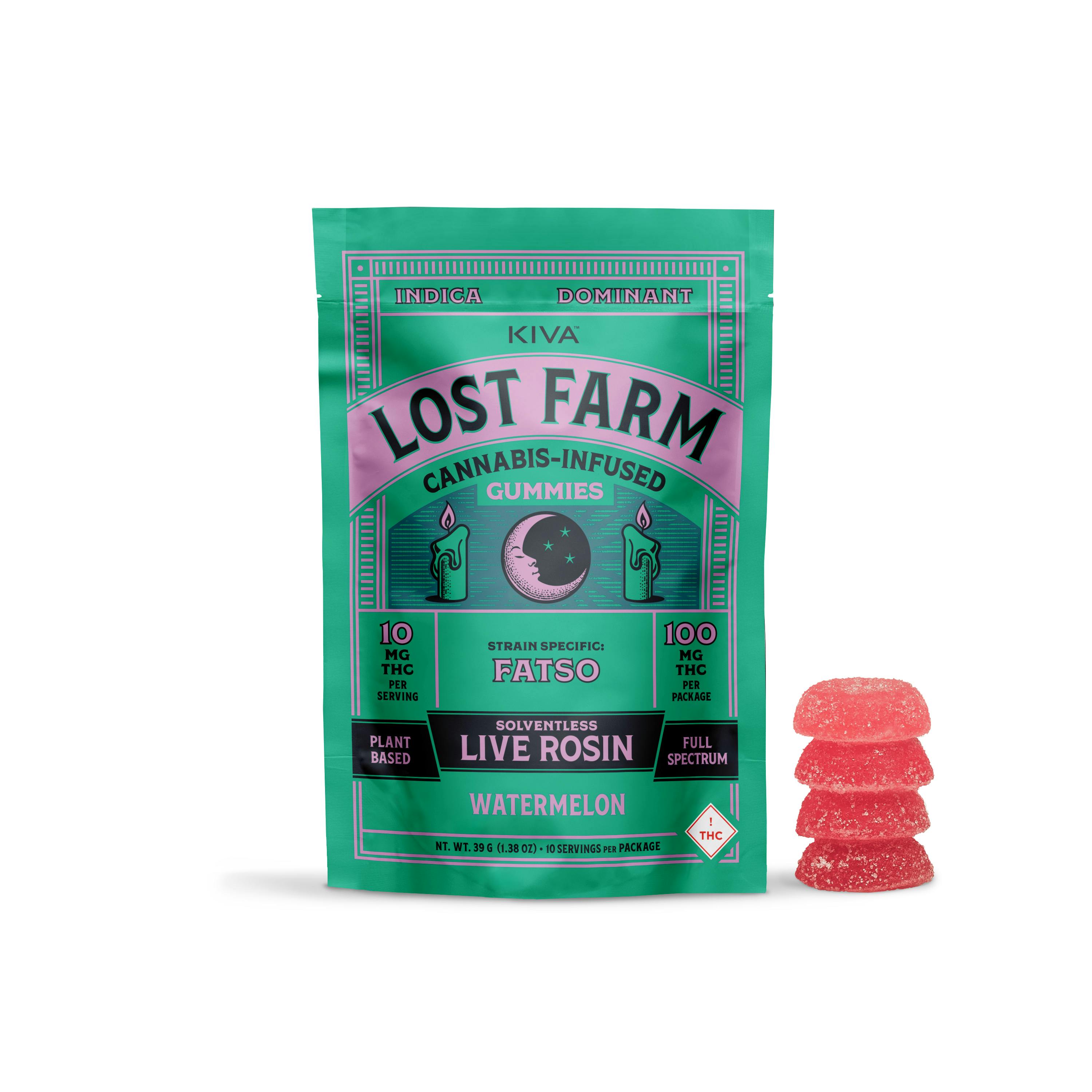Watermelon 'Fatso' Live Rosin Gummies | 100mg | 10ct | 10mg/ea