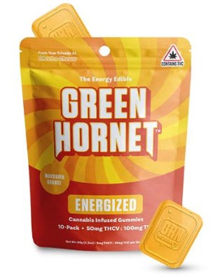 Mandarin Orange Energy THCV Gummies | Gummies | 10pk | 10mg/ea by Green Hornet