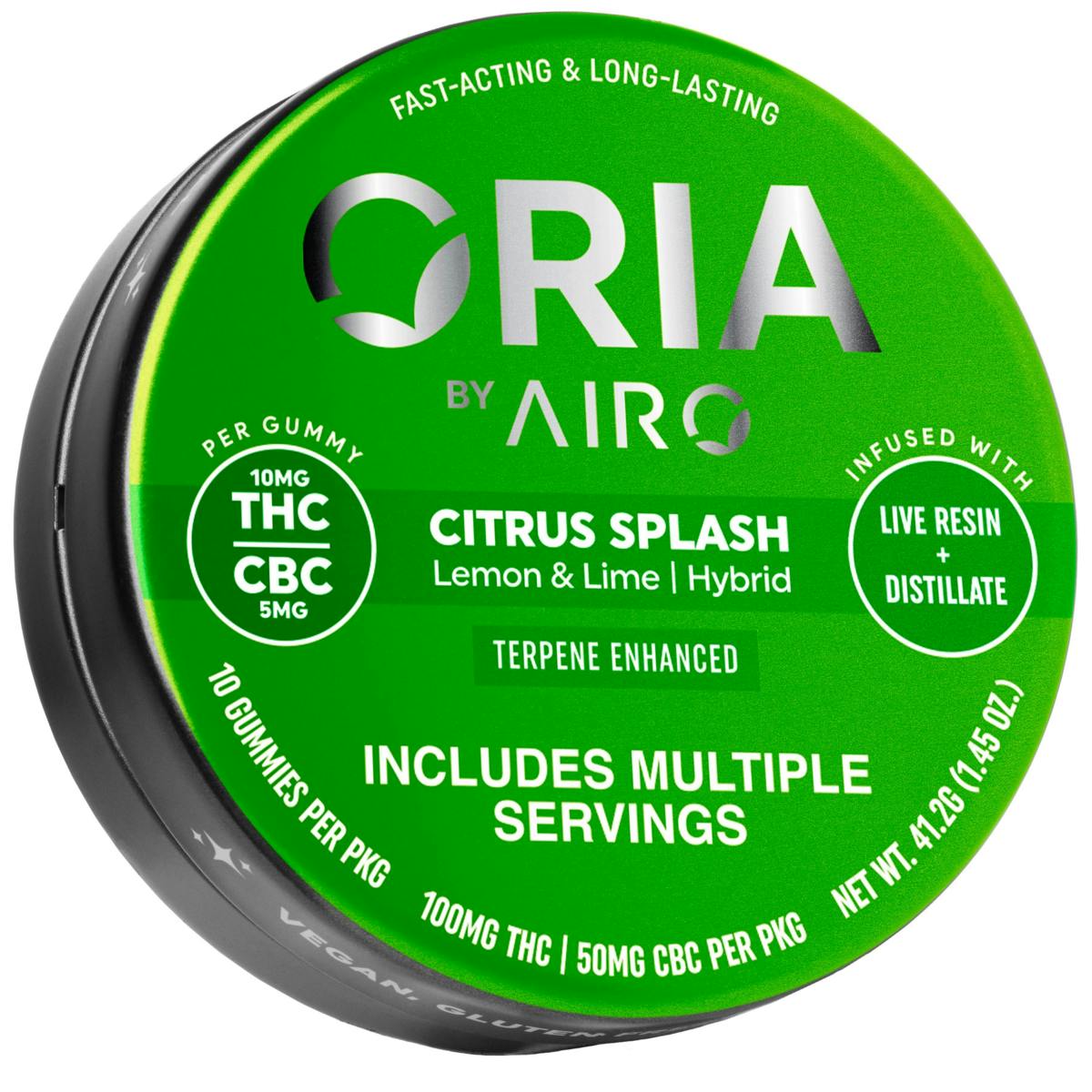 ORIA by Airo Gummies - Live Resin + Distillate - Citrus Splash