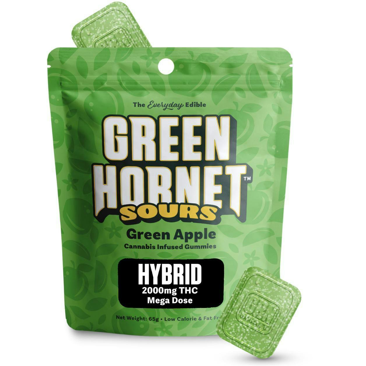 Green Hornet Sour Mega Dose Green Apple 2000mg | Gummies | 2000mg/ea by Green Hornet
