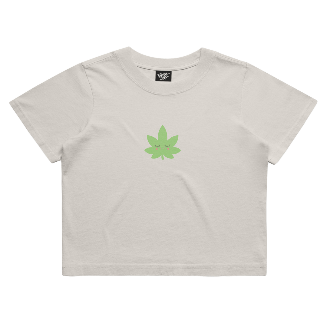 Jungle Boys - Happy Leaf Crop Tee (Dusty Bone)
