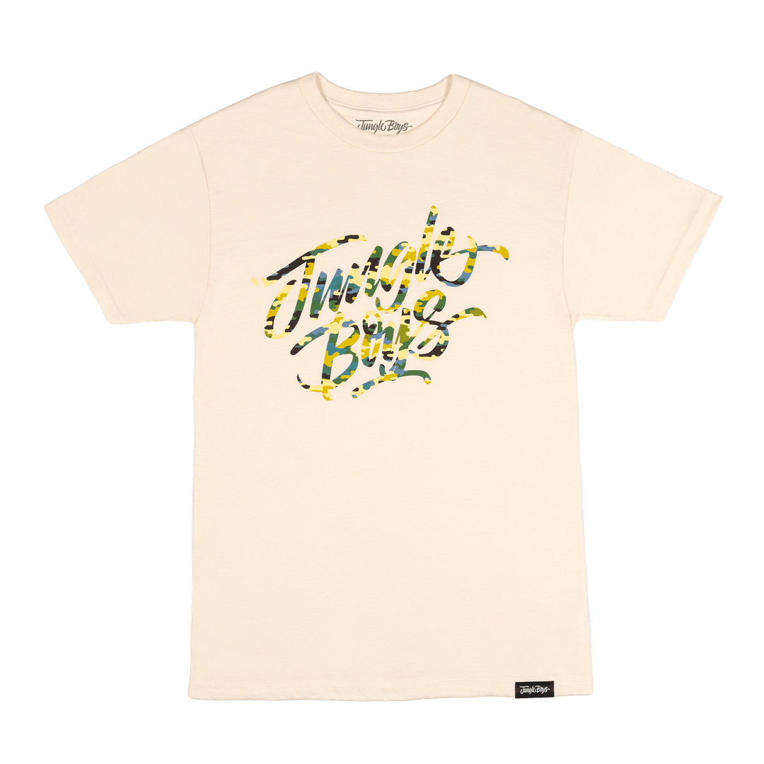 Jungle Boys Clothing | Corner Stacked Tee - XL (Ecru/Black)