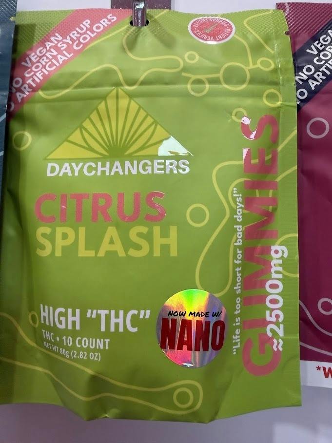 Day Changers Nano Edible Citrus Splash 2500mg:10ct each 250mg THC