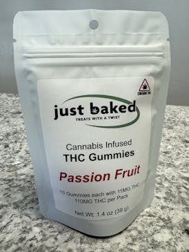 Just Baked | Passion Fruit Gummies 10pk 90mg