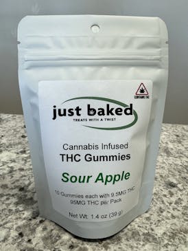 Just Baked | Sour Apple Gummies 10pk 95mg