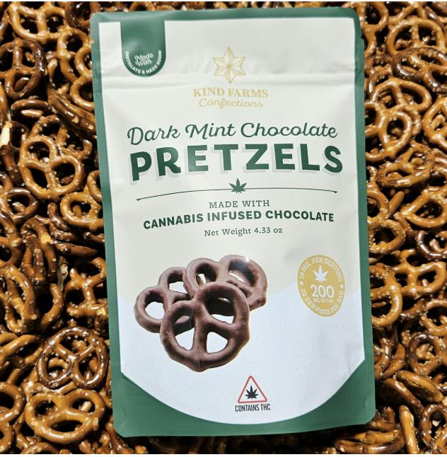 Kind Farms Dark Mint Chocolate Pretzels 200mg