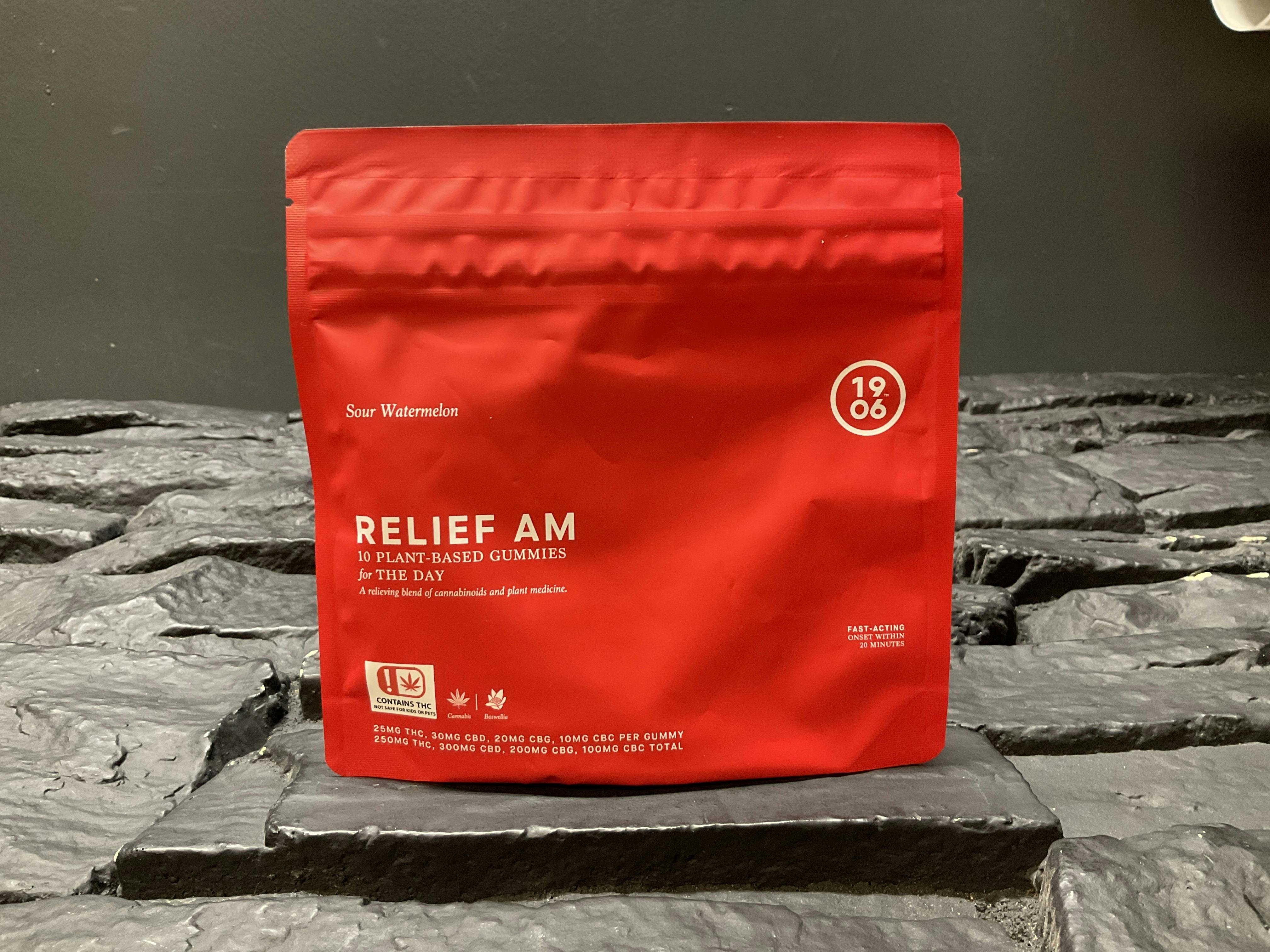 1906 New Highs | Sour Watermelon Relief AM Gummies | 250mg | 10ct | 25mg/ea by 1906 New Highs