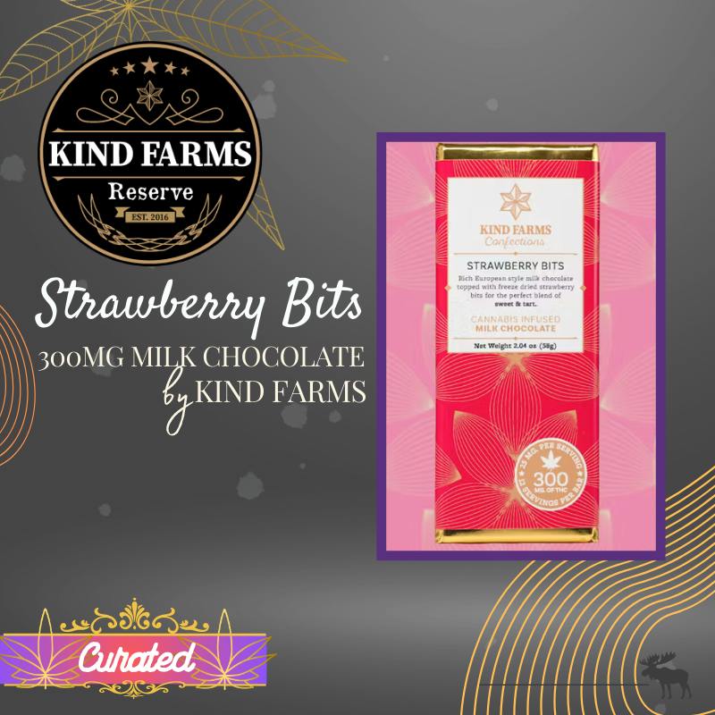 Milk Strawberry Bits Bars 300mg THC - Kind Farms Confections by Kind Farms Reserve