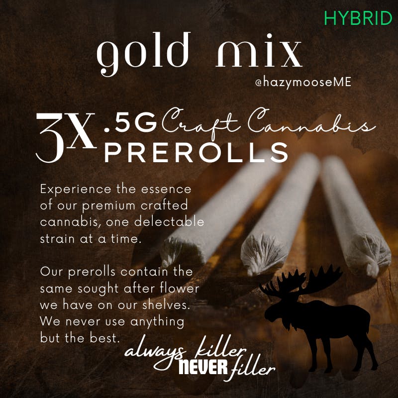 Hazy Moose | .5g Pre Rolls - 3pk | Gold Mix