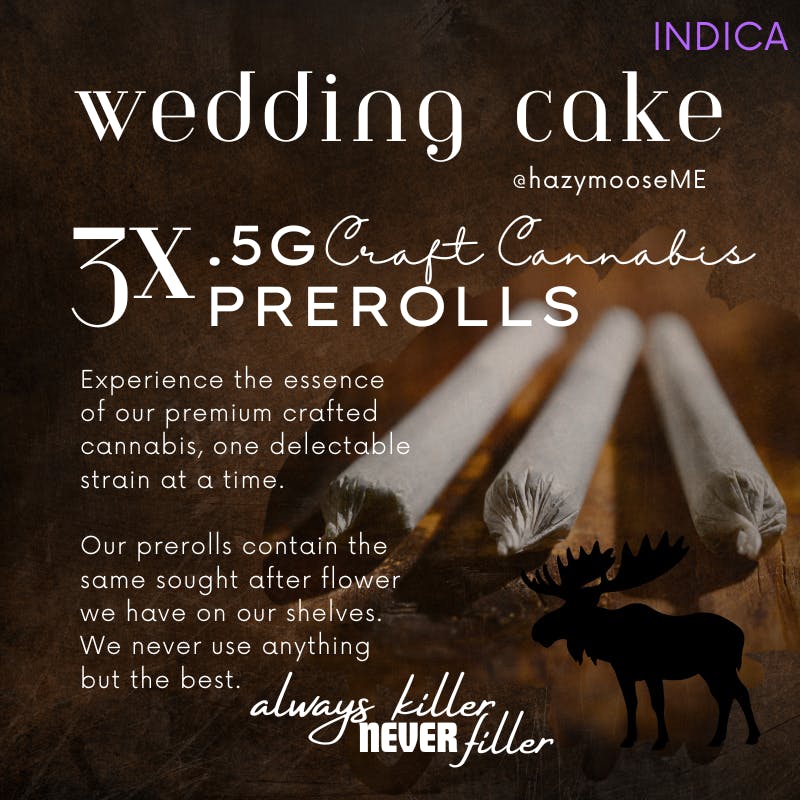 Hazy Moose | .5g Pre Rolls - 3pk | Wedding Cake