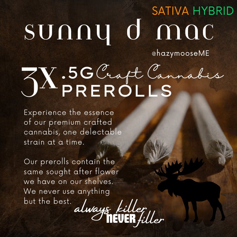 Hazy Moose | .5g Pre Rolls - 3pk | Sunny D Mac