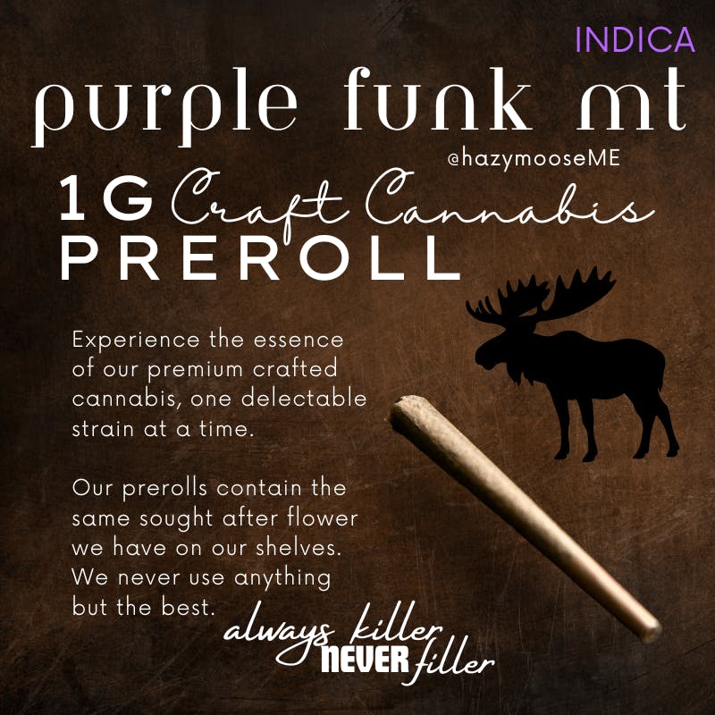 Hazy Moose | 1g Pre Roll | Purple Funk MT