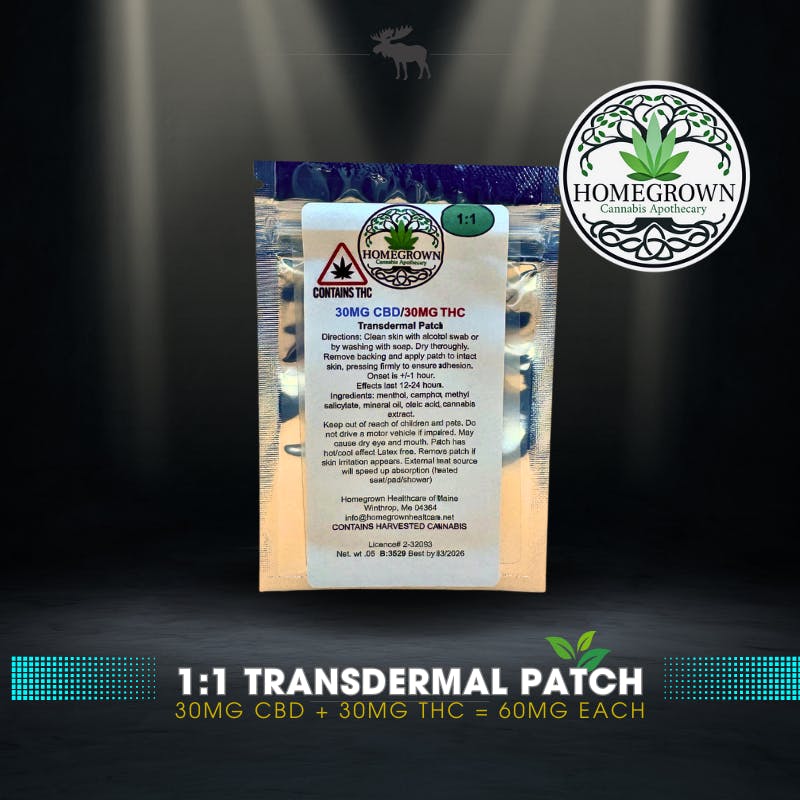 Transdermal Pain Patch - 30mg CBD : 30mg THC