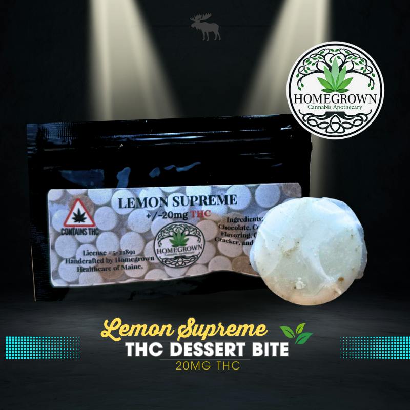 Homegrown | White Chocolate Dessert Bite - 20mg - Lemon Supreme at Hazy Moose Medical Cannabis Dispensary
