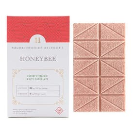 HONEYBEE | CHERRY PISTACHIO WHITE CHCOLATE BAR | CHOCOLATE | 100MG | HYBRID