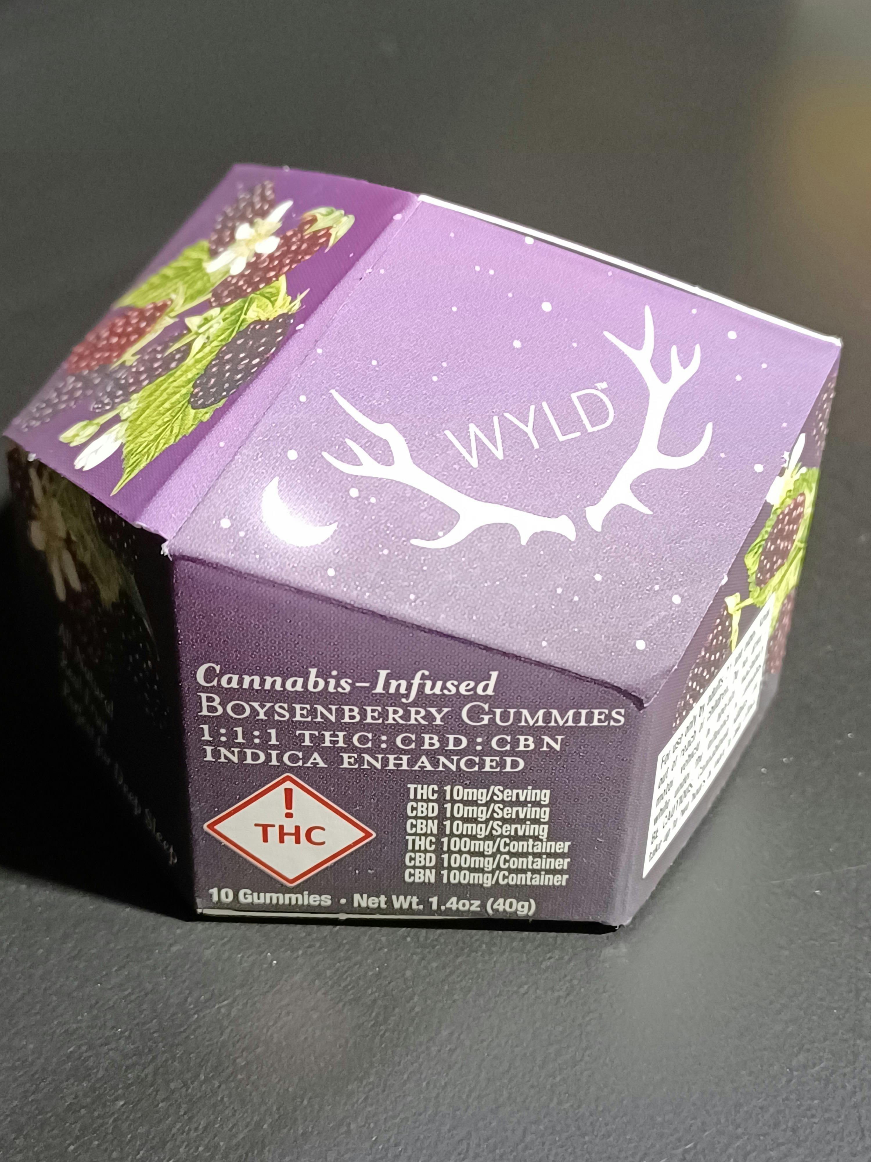 Boysenberry | 1:1:1 THC:CBD:CBN Gummies | 100mg | 10ct | 10mg/ea by Wyld