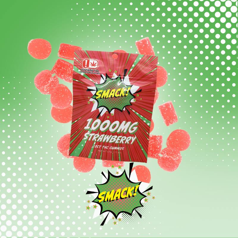 Smack - 1000mg THC Strawberry Gummy 10ct