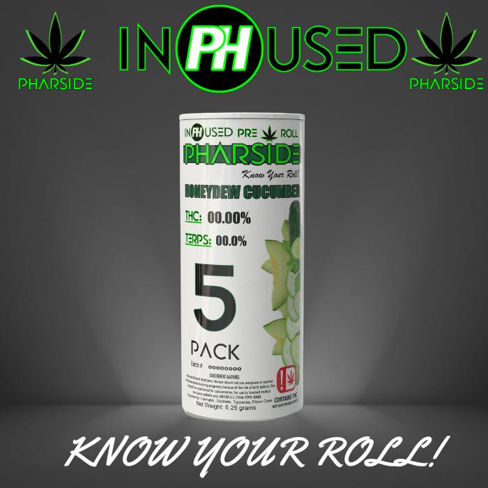 Pharside - Infused Pre-Roll 5 Pack- Honeydew Cucumber 6.25g