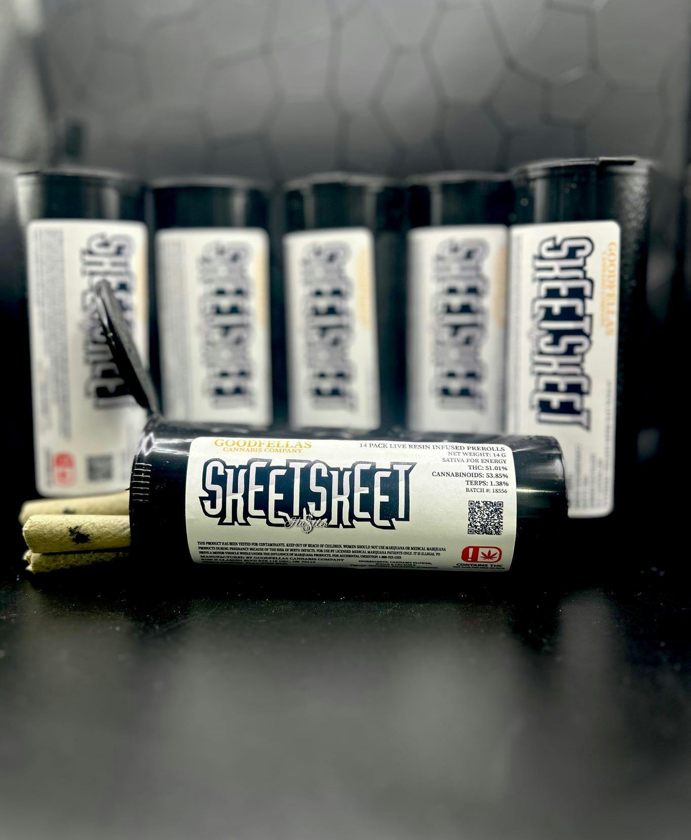 14PK-infused-live resin- Pre Rolls- Skeet Skeet-Sativa- THC 51.01%- Terpene 1.38%