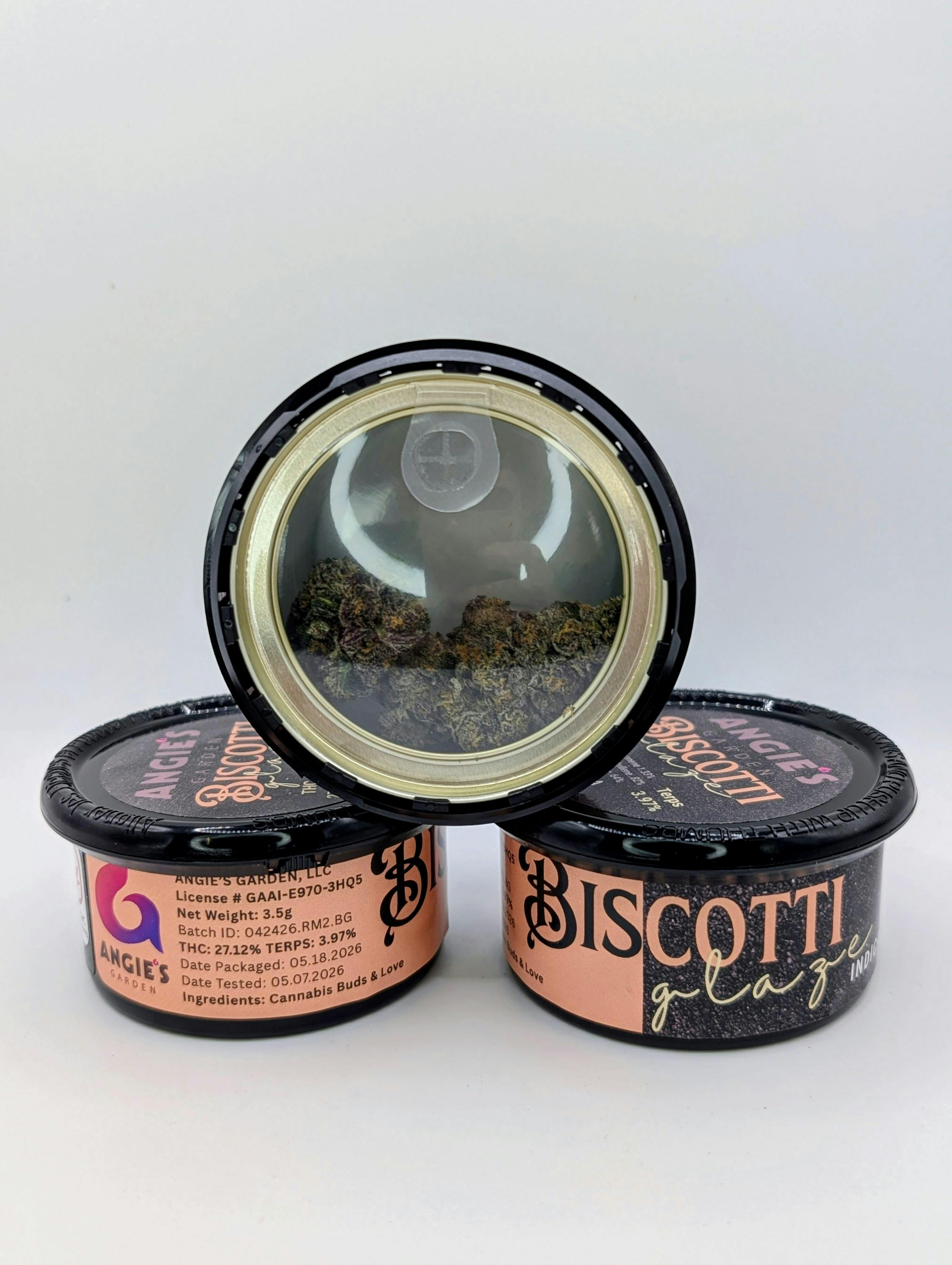 Biscotti Glaze 3.5g Hybrid Flower 27.10% 3ozx$165