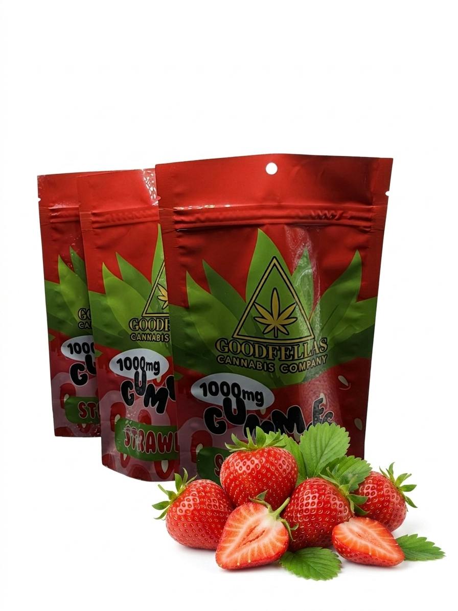 Gummies- Strawberry- sativa-1,000Mg-100mg Per Unit-10 units per Bag
