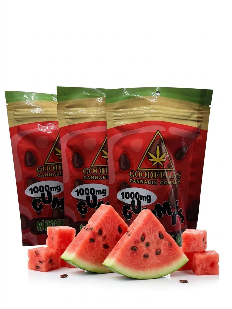 Gummies- Watermelon- Hybrid-1,000MG-100mg per unit-10 units Per Bag