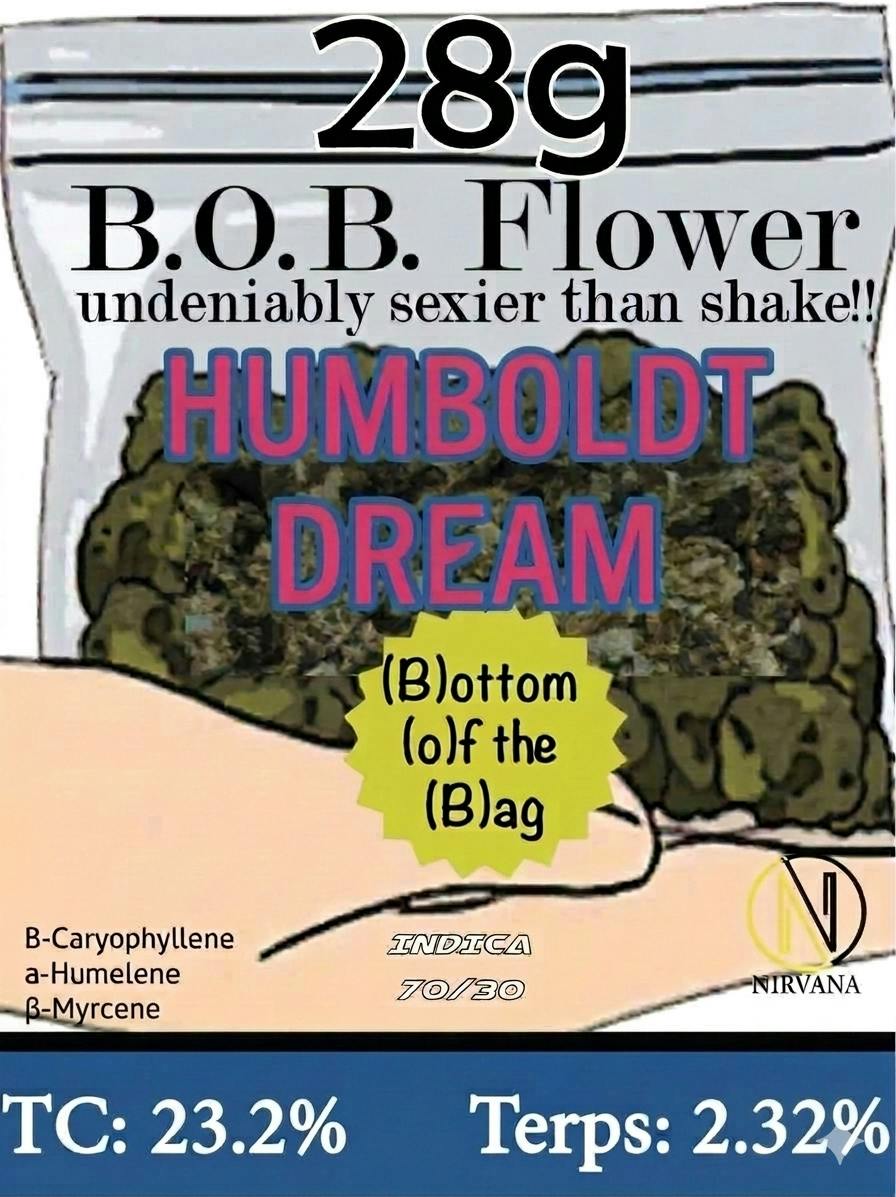 B.O.B Flower Humboldt Dream 28g - Pre-pack TC: 26.8% Terps: 2.32%