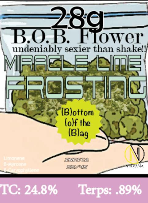 BOB Flower Miracle Lime Frosting 28g - Pre-pack THC 20.9%