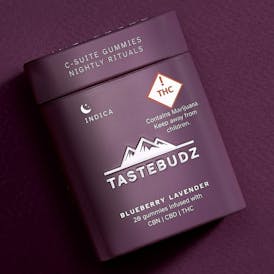 Taste Budz- Blueberry Lavender Rosin Gummies 1:1:1 THC, CBD, CBN