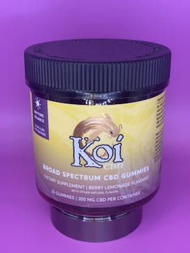 Koi CBD Broad Spectrum CBD Gummies 200 mg per container - Berry Lemonade